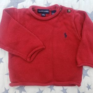 Ralph Lauren s/m red sweater 3m-12m